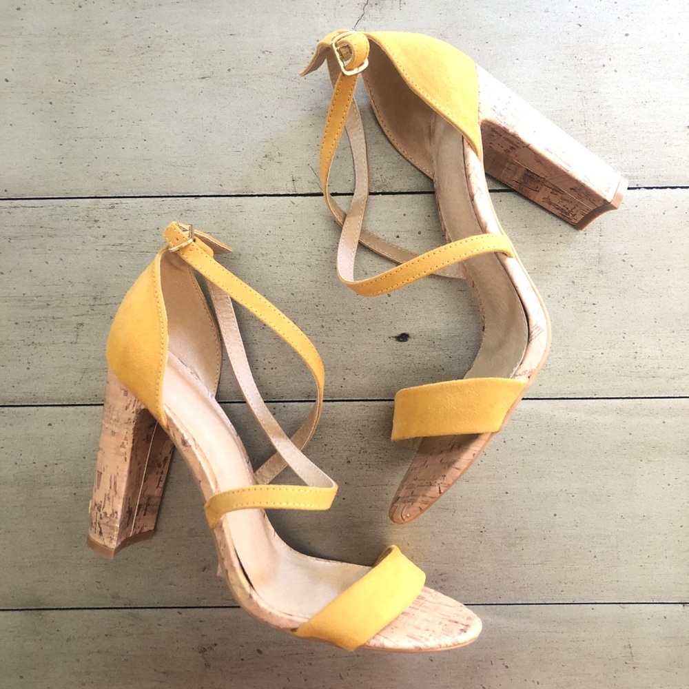 Charlotte Russe Yellow Strappy Heels Size 10
